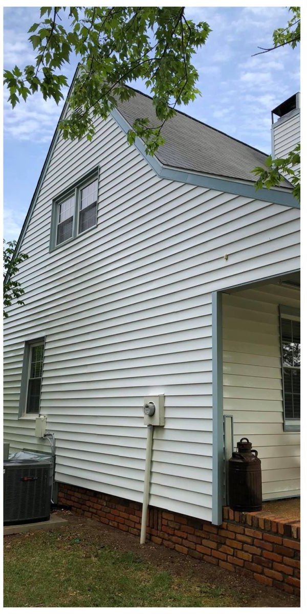 House siding pressure washing after